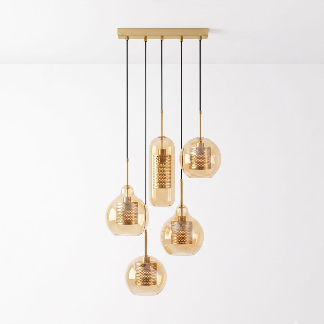 Gecombineerde Chiswick glazen hanglamp 