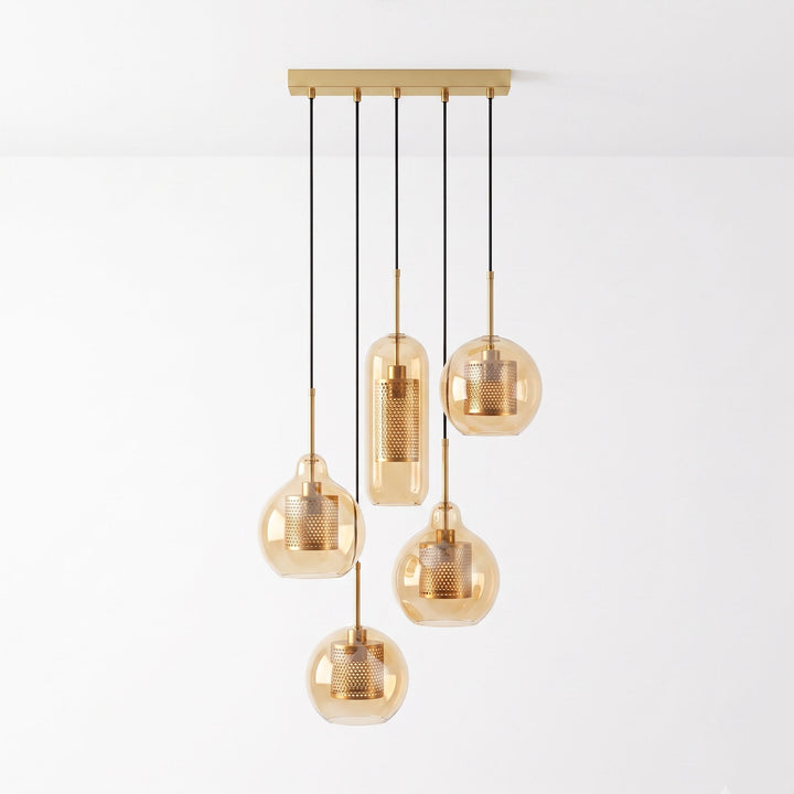 Gecombineerde Chiswick glazen hanglamp 