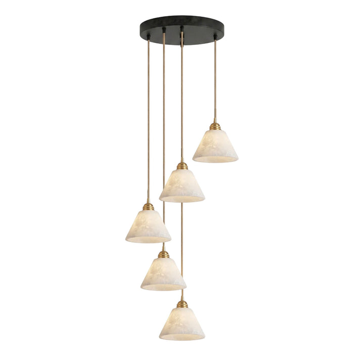 Conical Alabaster Brass Pendant Lamp - Vakkerlight