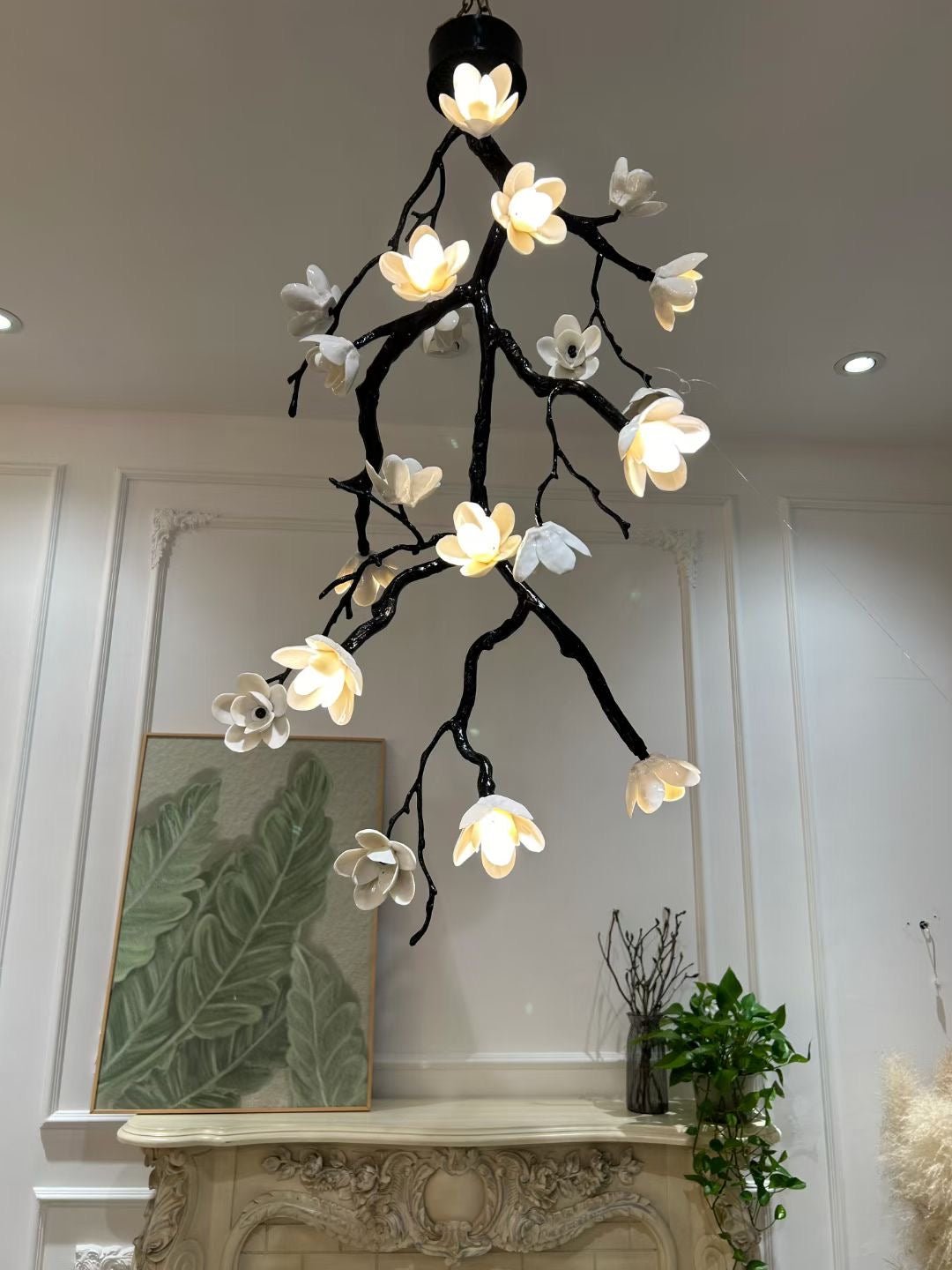 Large Long Branch Flower Chandelier - Vakkerlight