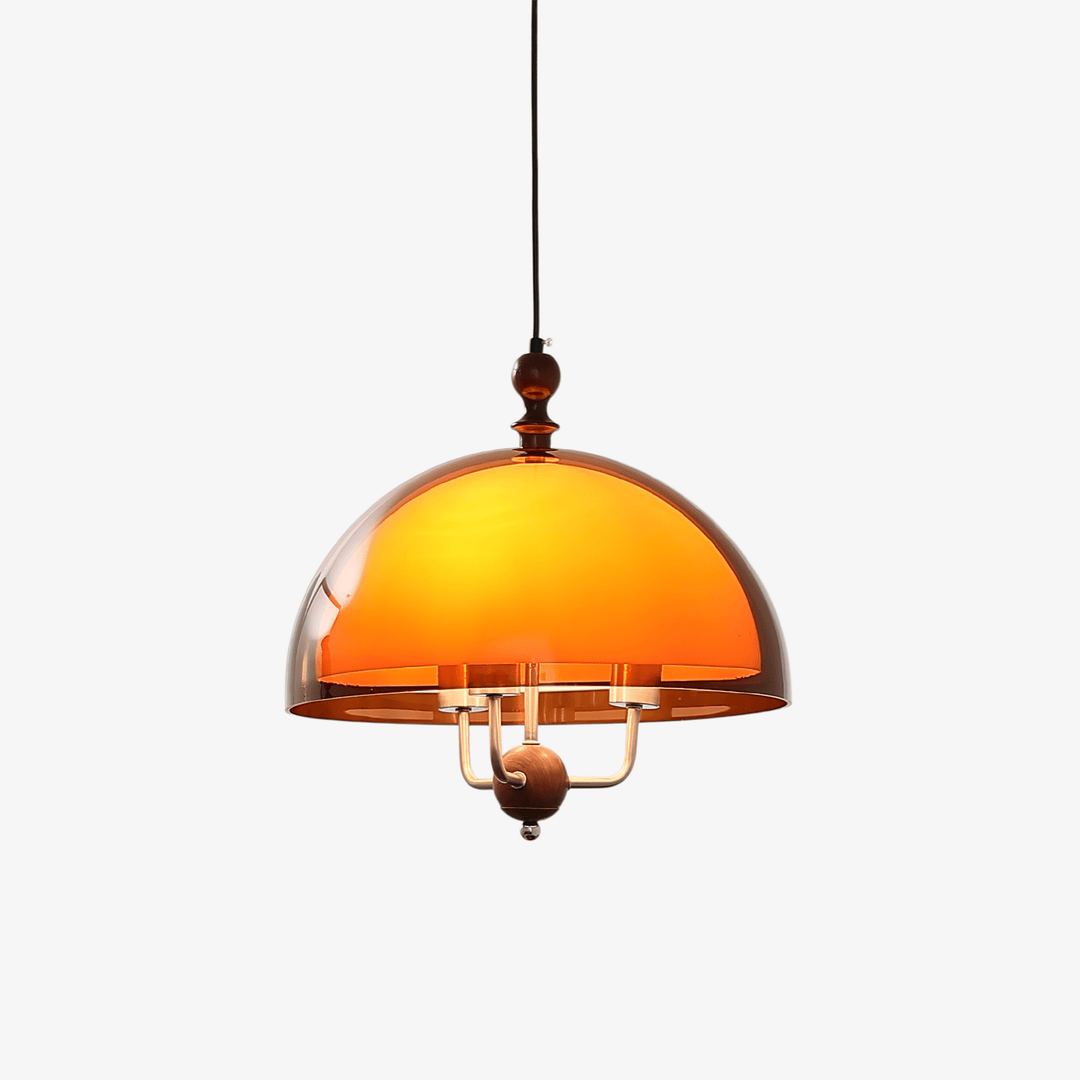 Amber Dome Shaped Pendant Light - Vakkerlight