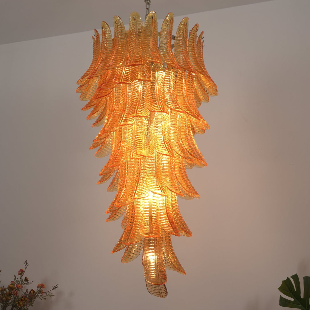 Amber Leaf Cascade Chandelier - Vakkerlight