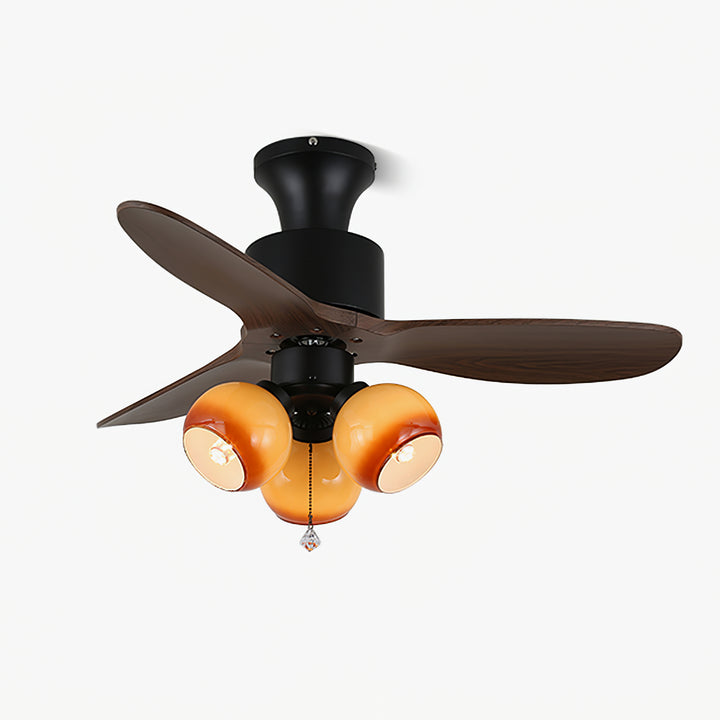 Amberglo Retro Ceiling Fan Light - Vakkerlight