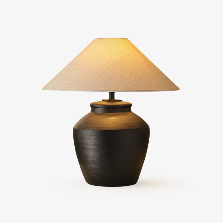 Rustic Black Ceramic Table Lamp - Vakkerlight