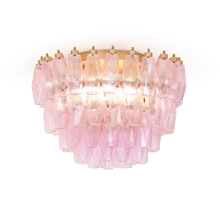 Poliedri Murano Pink Ceiling Light - Vakkerlight