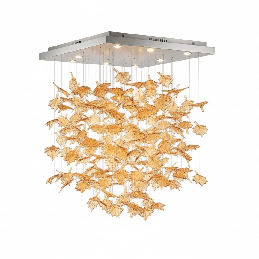 Multicolor Crystal Maple Leaf Chandelier - Vakkerlight