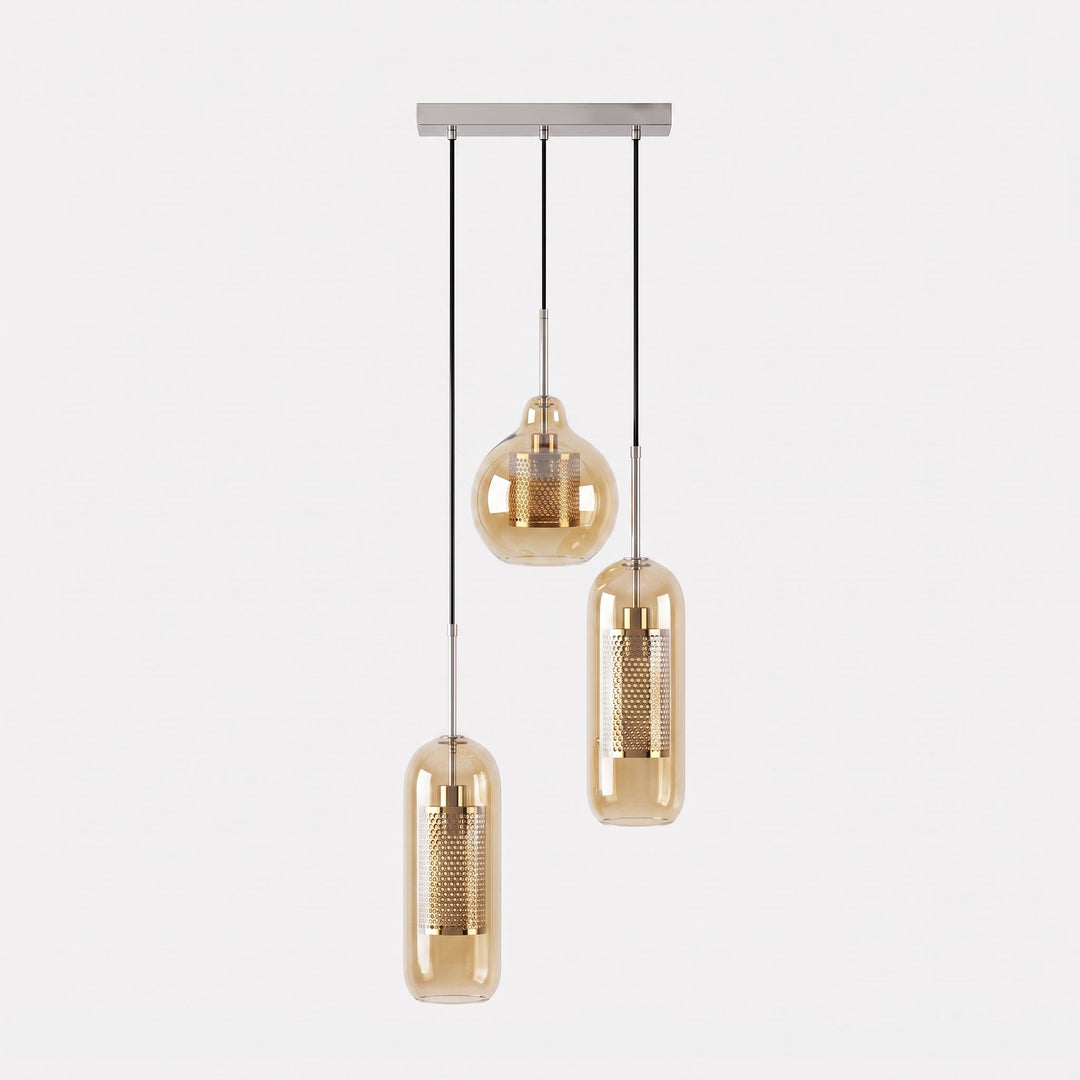 Gecombineerde Chiswick glazen hanglamp 