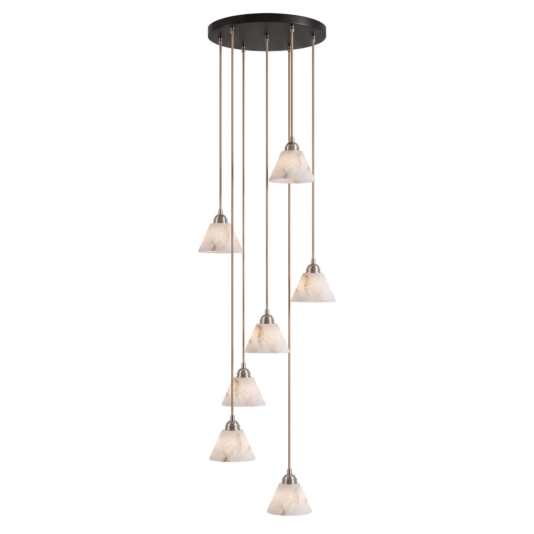 Conical Alabaster Brass Pendant Lamp - Vakkerlight