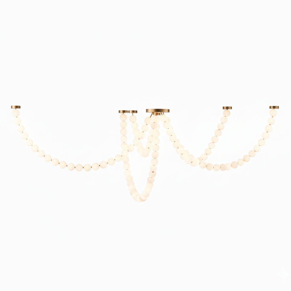 Pearl Glass Necklace Balls Chandelier - Vakkerlight