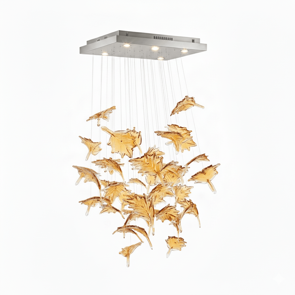 Multicolor Crystal Maple Leaf Chandelier - Vakkerlight