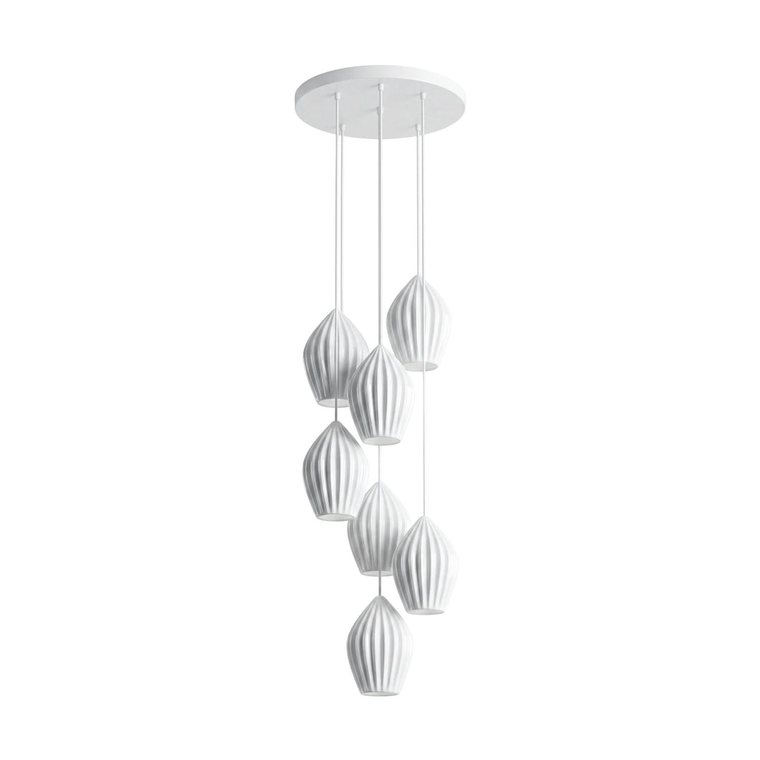 Ceramic Ribbed Pendant Light - Vakkerlight
