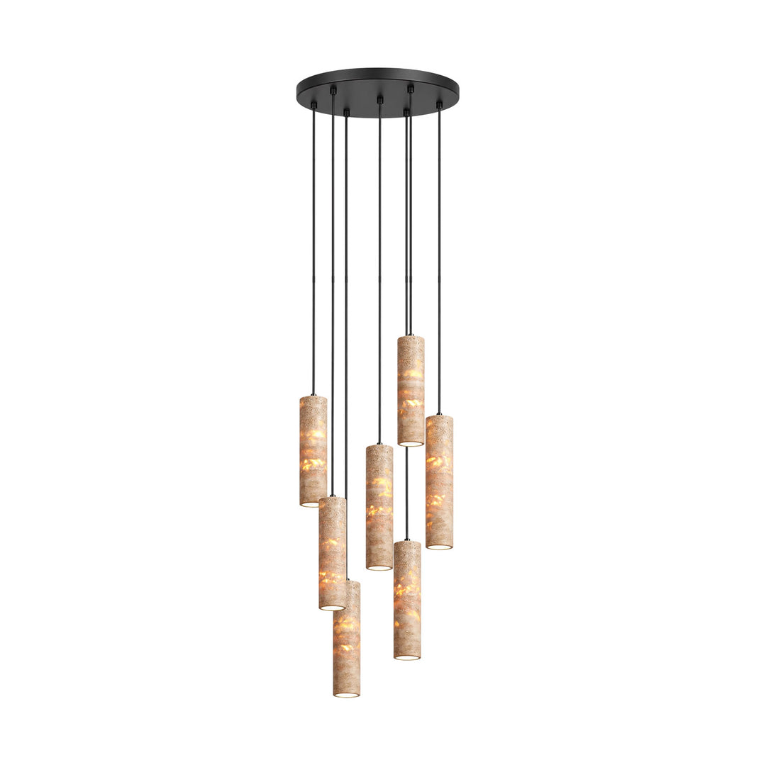 Cylindrical Travertine Pendant Light - Vakkerlight