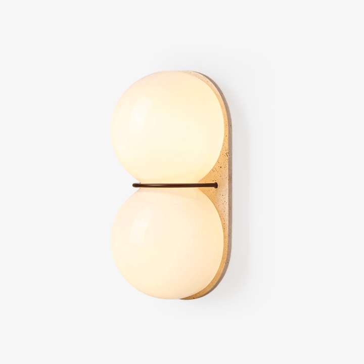 Double Globe Travertine Wall Sconce - Vakkerlight