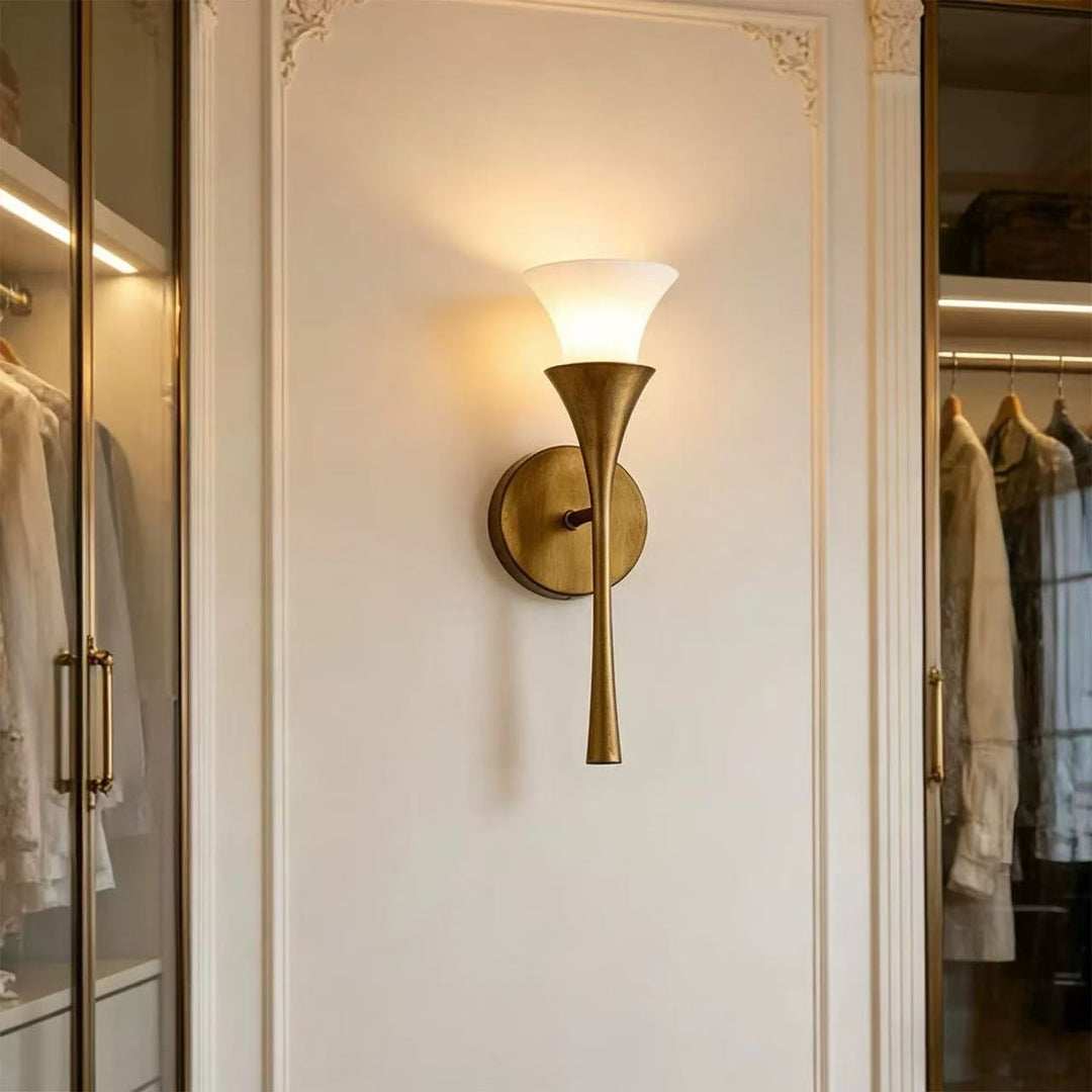 Antique Brass Double Cone Wall Sconce - Vakkerlight