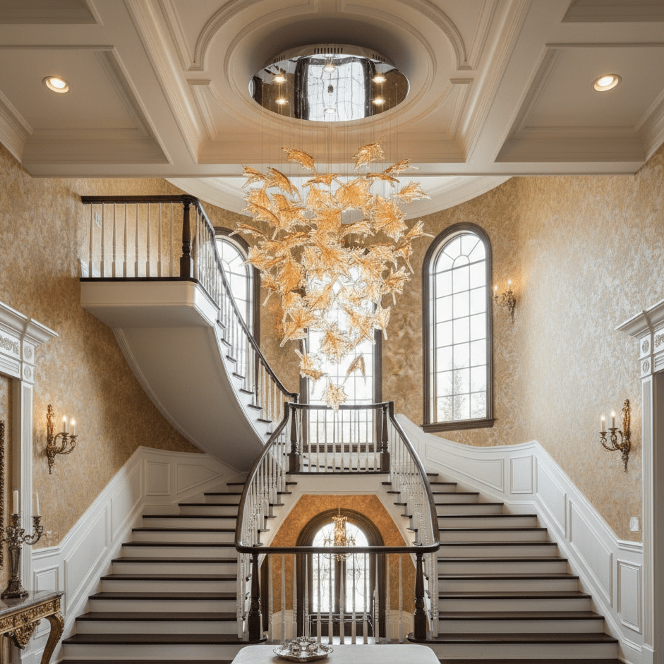 Multicolor Crystal Maple Leaf Chandelier - Vakkerlight