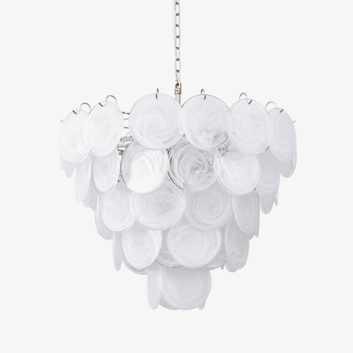 White Murano Disc Chandelier - Vakkerlight