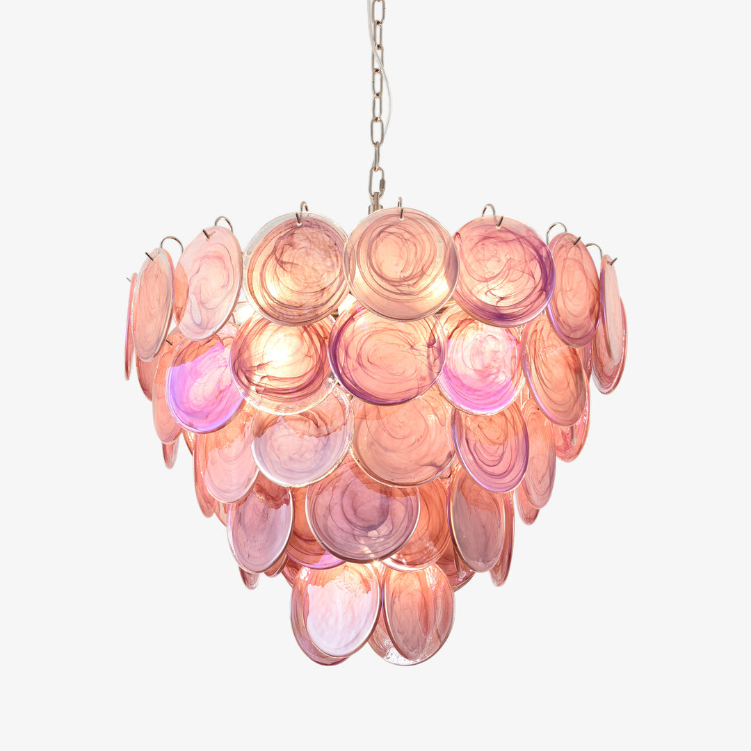 Pink Murano Disc Chandelier - Vakkerlight