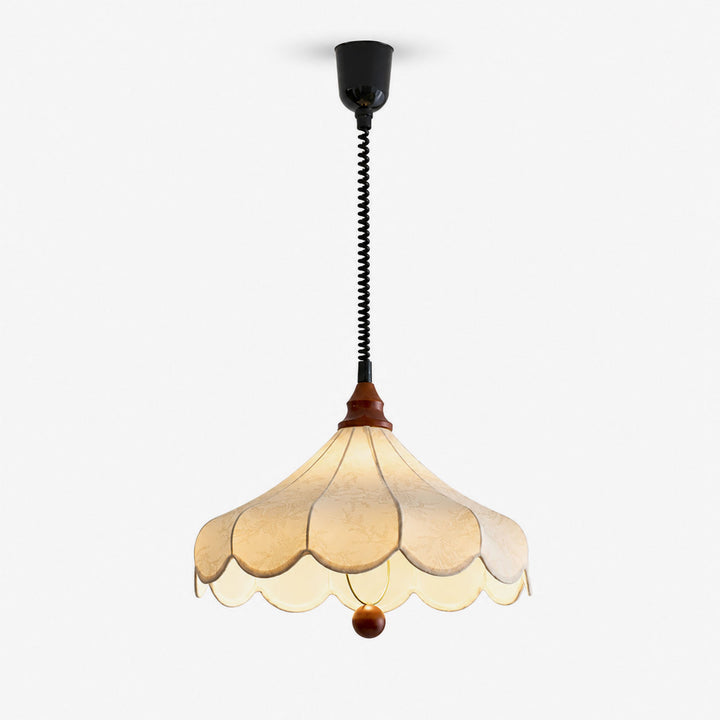 Printed Fabric Petal Pendant Lamp