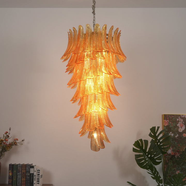 Amber Leaf Cascade Chandelier - Vakkerlight