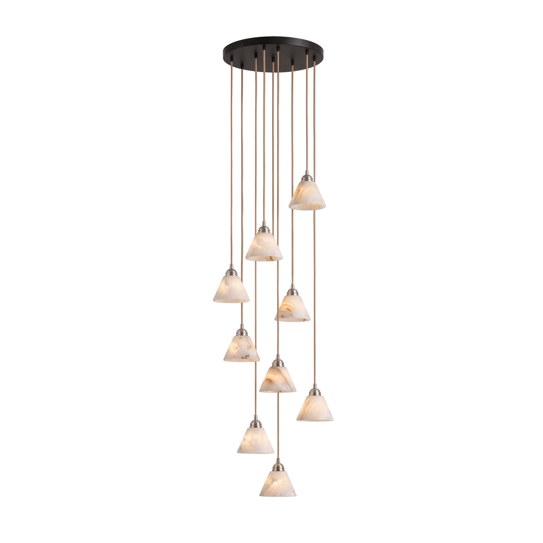 Conical Alabaster Brass Pendant Lamp - Vakkerlight