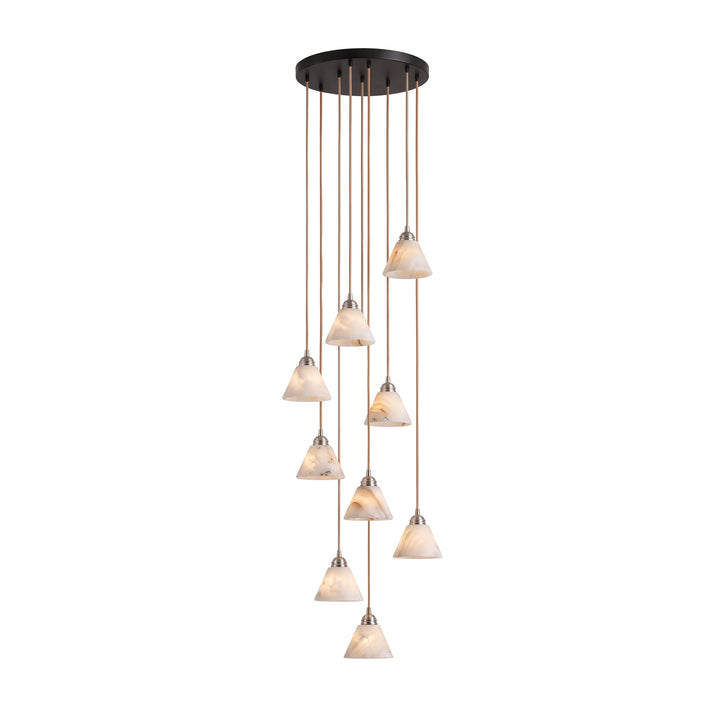 Conical Alabaster Brass Pendant Lamp - Vakkerlight