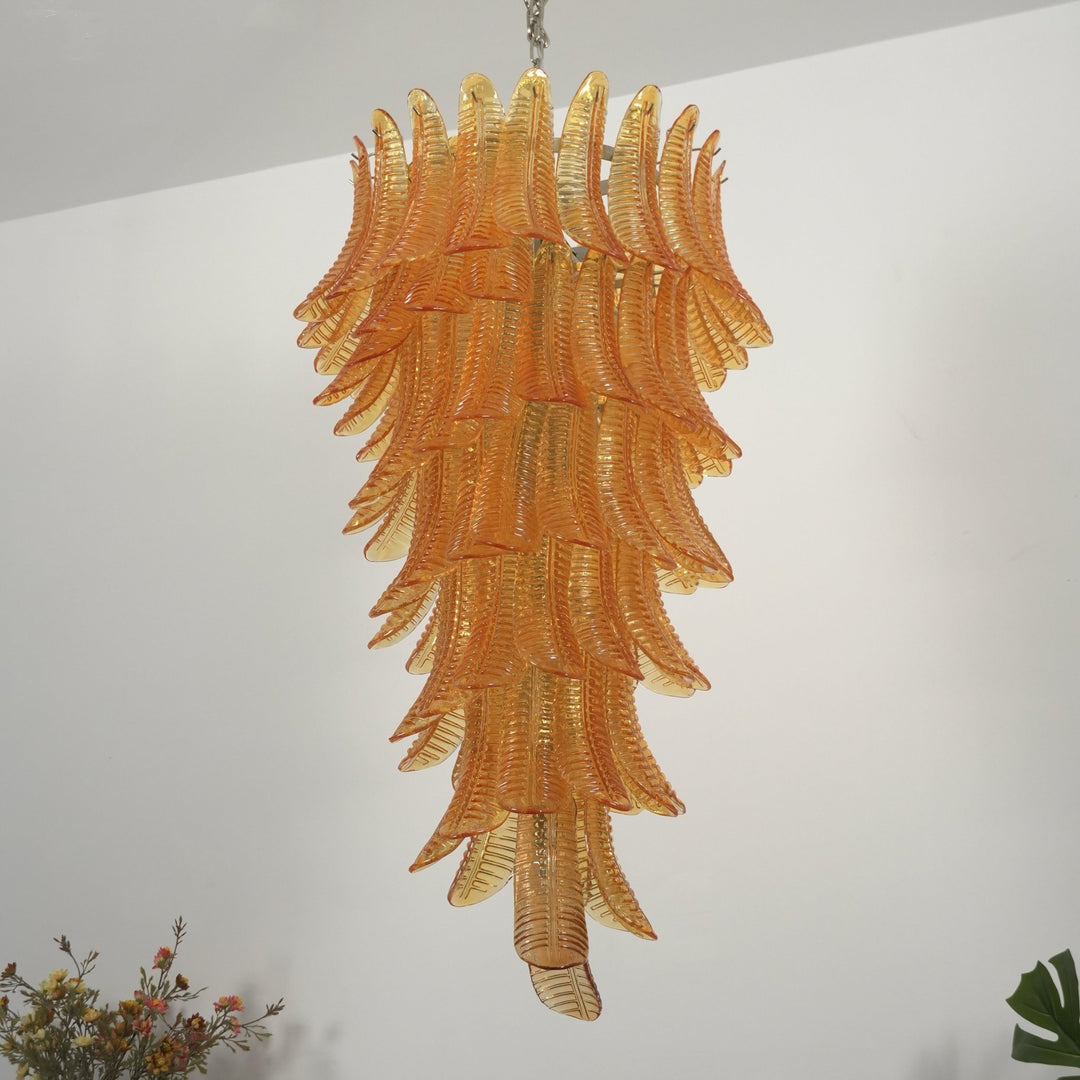 Amber Leaf Cascade Chandelier - Vakkerlight