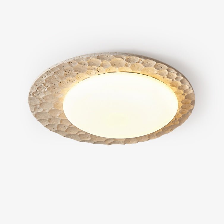 Textured Organic Travertine Ceiling Lamp - Vakkerlight