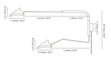 Versatile Arm Wall Sconce — Dimension drawings 4