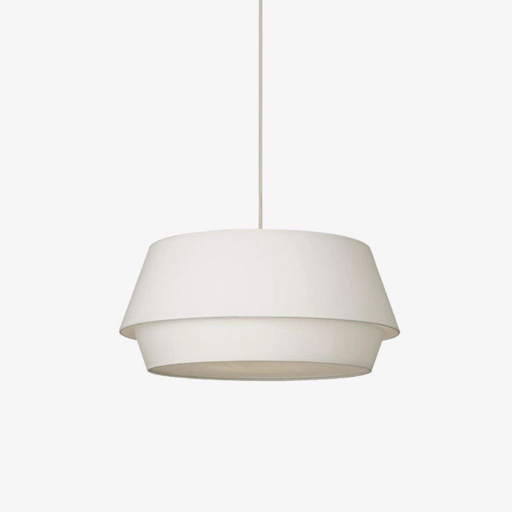 Ecru Two-Tier Linen Pendant Lamp