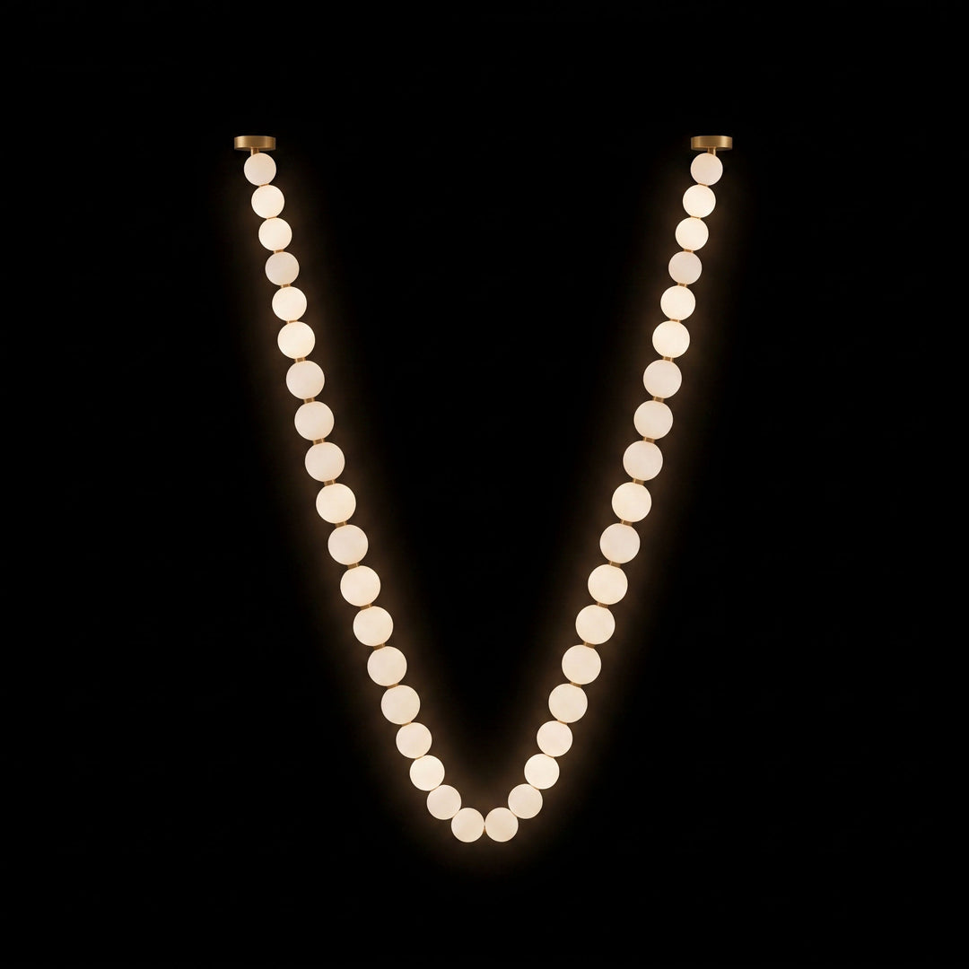Pearl Glass Necklace Balls Chandelier - Vakkerlight