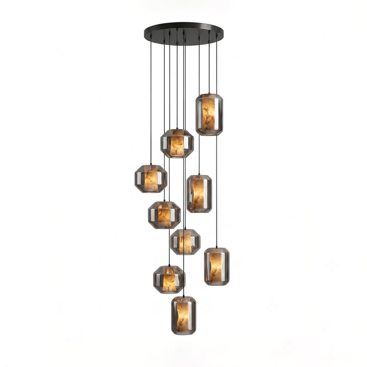 Alabaster Glass Cylinder Pendant Light - Vakkerlight