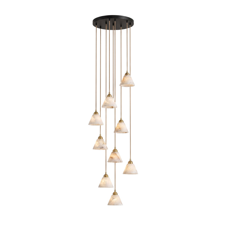 Conical Alabaster Brass Pendant Lamp - Vakkerlight