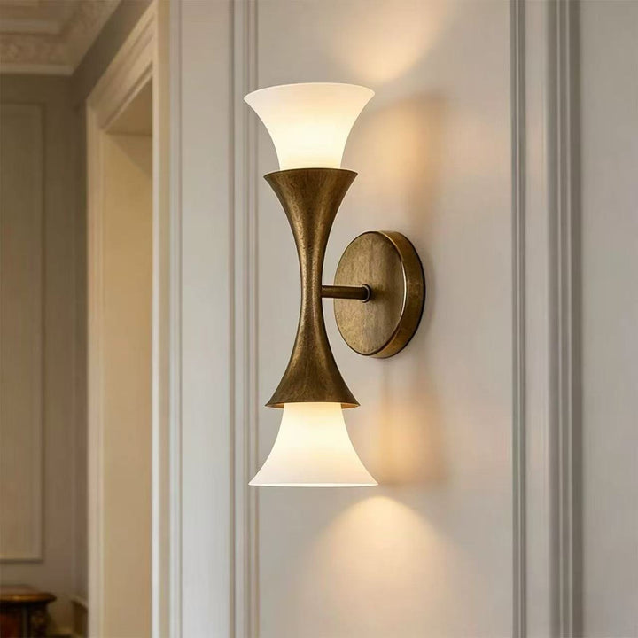 Antique Brass Double Cone Wall Sconce - Vakkerlight