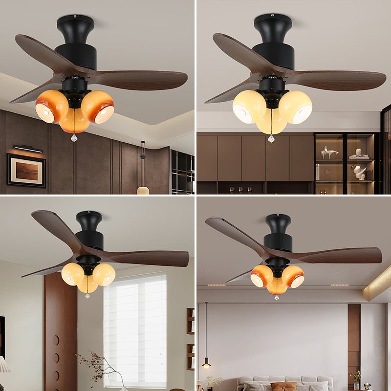 Amberglo Retro Ceiling Fan Light - Vakkerlight