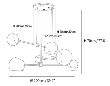Acaba Chandelier — Dimension drawings 3
