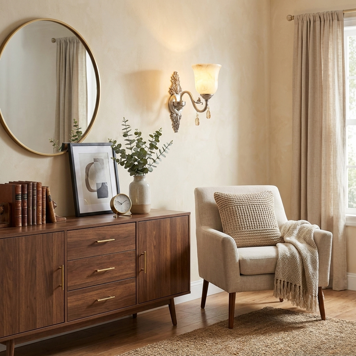 Acanthus Alabaster Wall Sconce