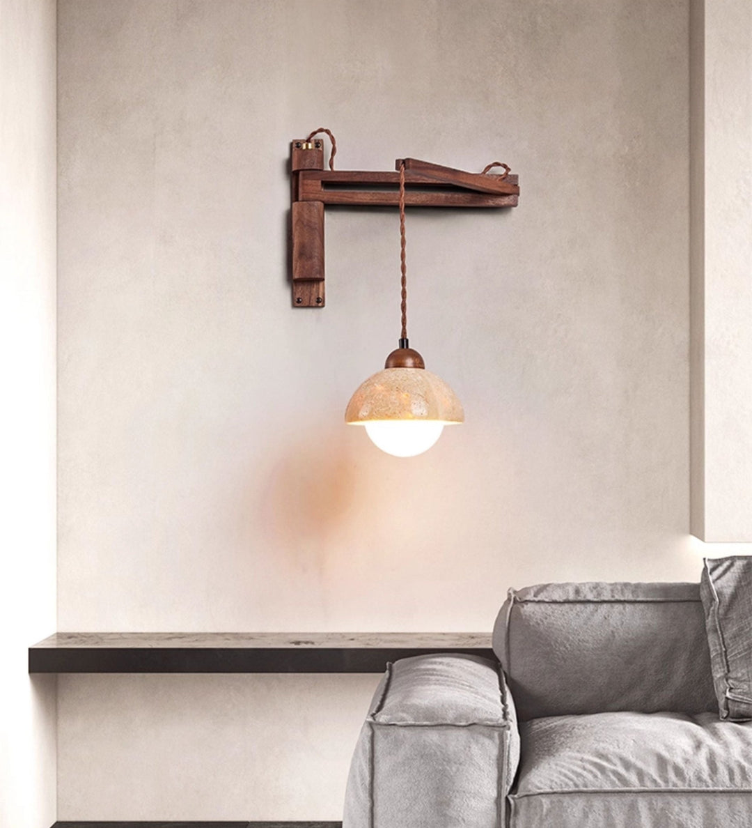 Adjustable Travertine Dome Wall Sconce - Vakkerlight
