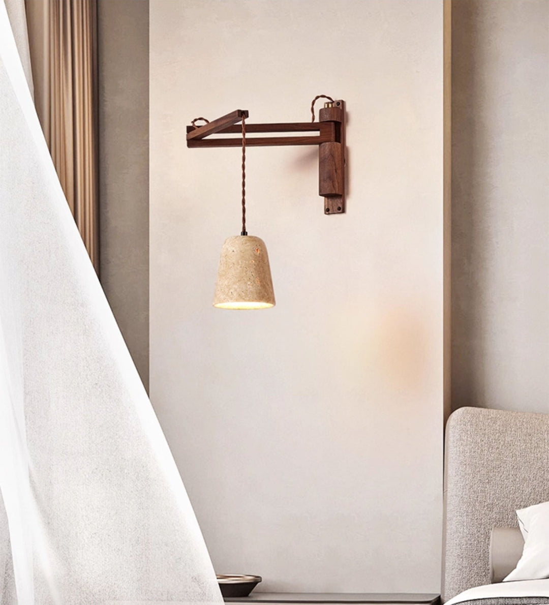 Adjustable Travertine Dome Wall Sconce - Vakkerlight
