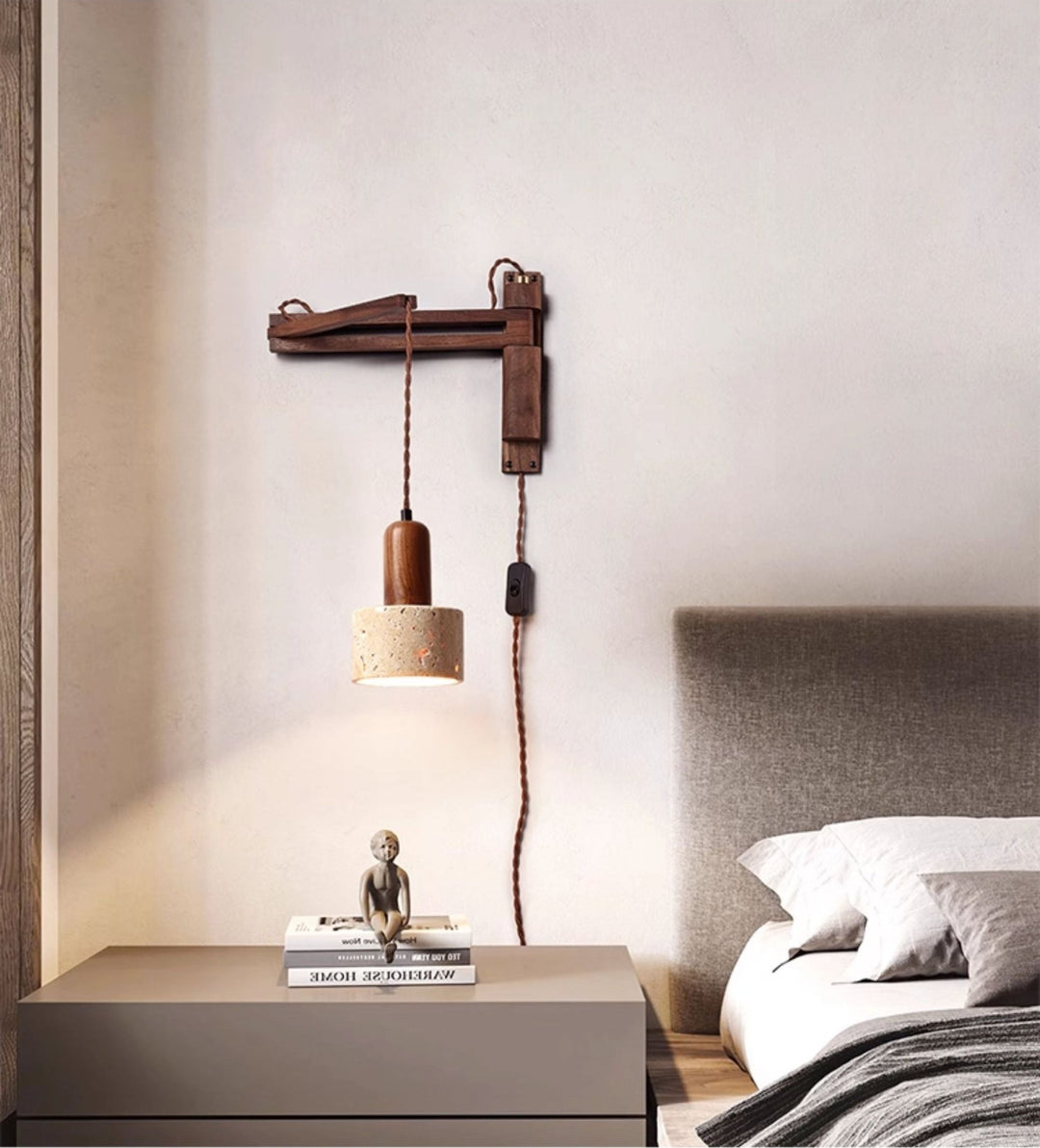 Adjustable Travertine Dome Wall Sconce - Vakkerlight