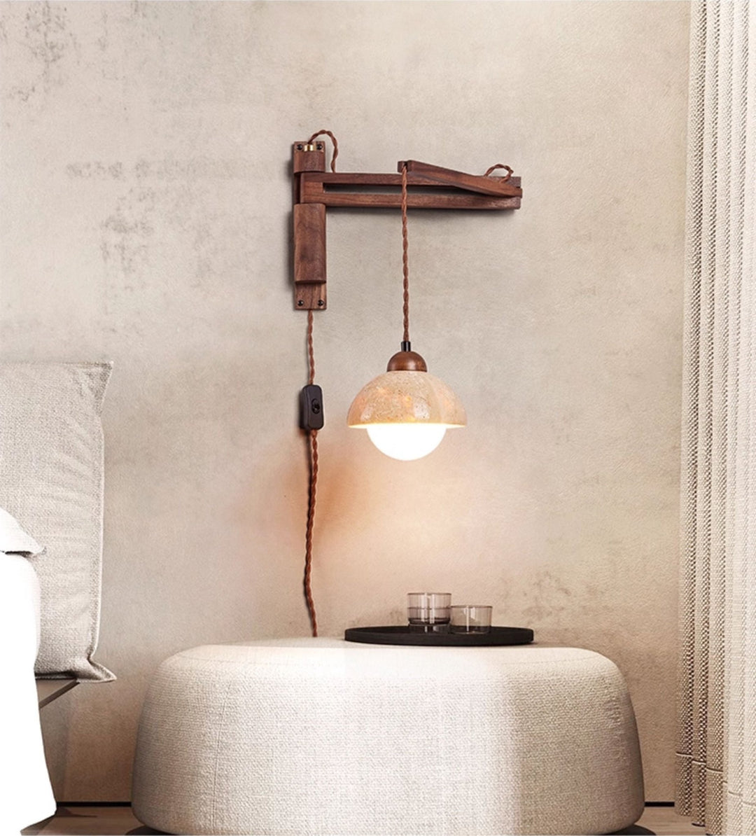Adjustable Travertine Dome Wall Sconce - Vakkerlight