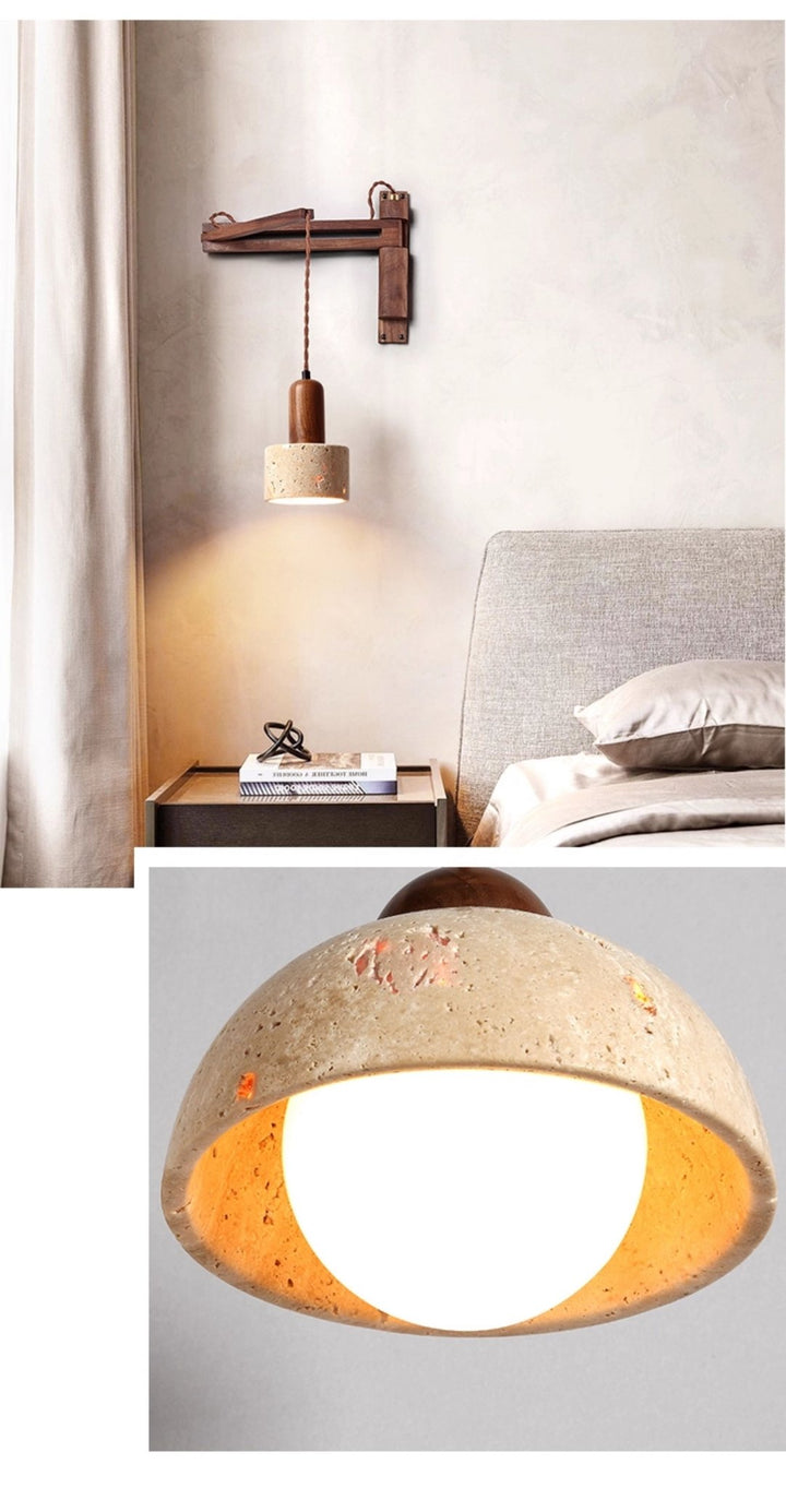 Adjustable Travertine Dome Wall Sconce - Vakkerlight