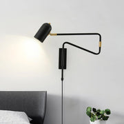 Adjustable Arm Plug In Wall Lamp