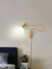 Adjustable Arm Plug In Wall Lamp