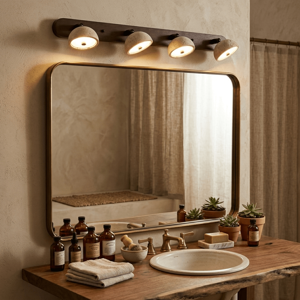 Adjustable Travertine Dome Vanity Light - Vakkerlight