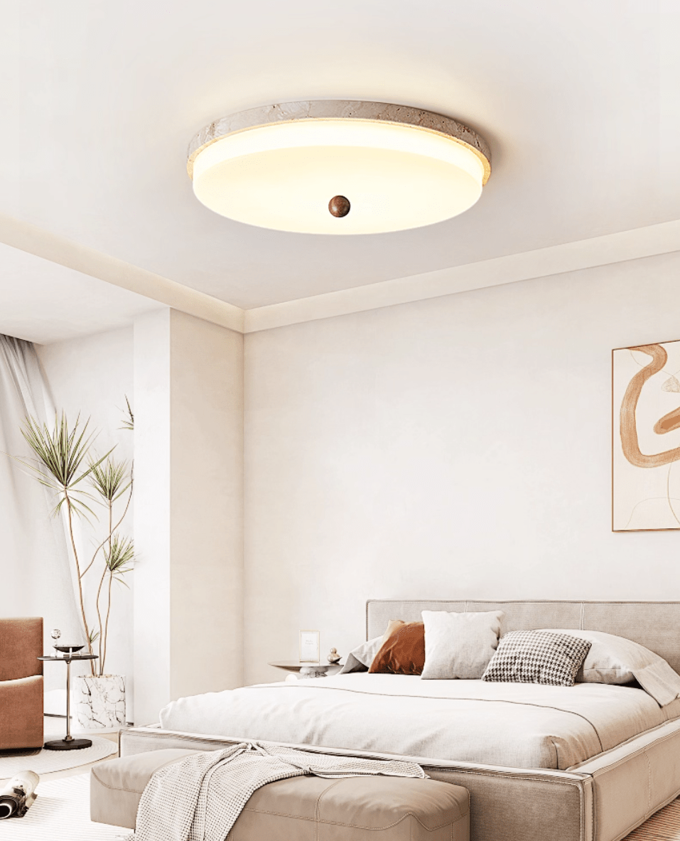 Aeon Travertine Orb Ceiling Light - Vakkerlight