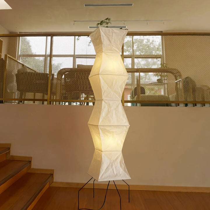 Lampadaire en papier de riz