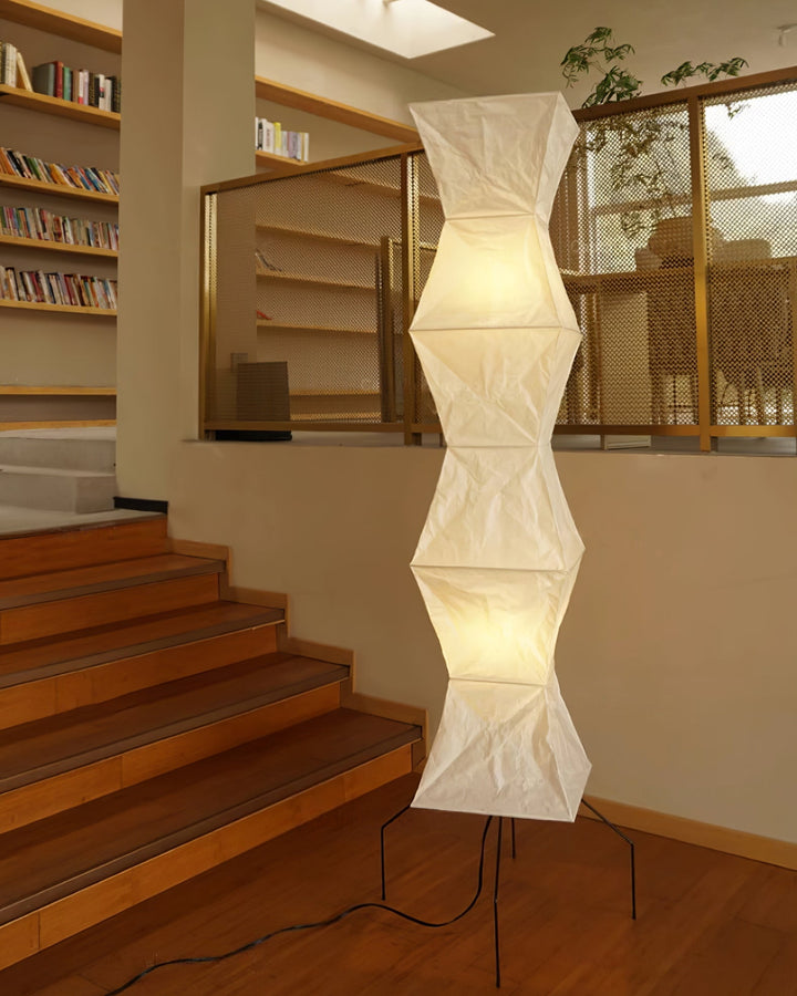 Lampadaire en papier de riz