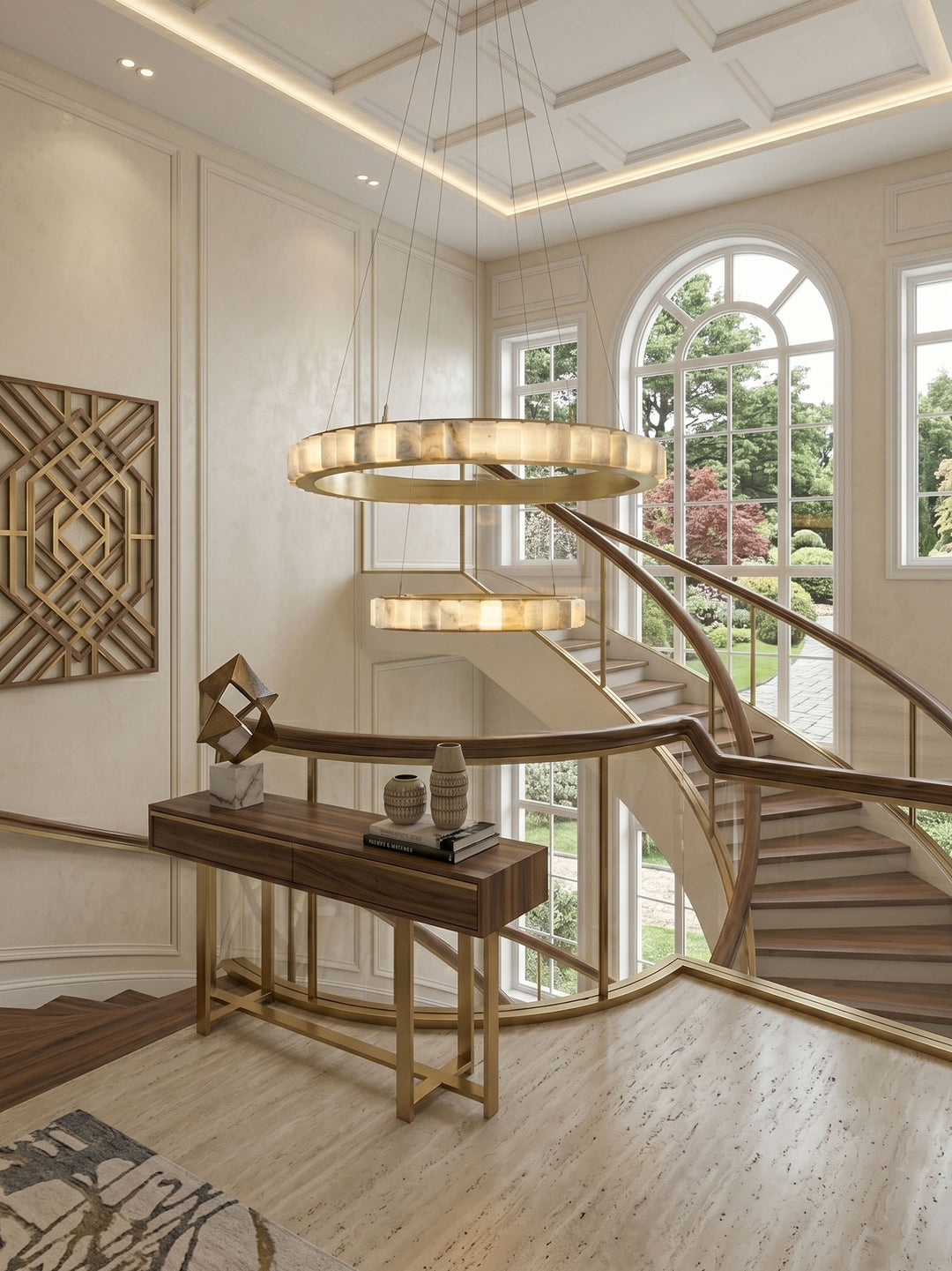 Alabaster Avalon Halo Chandelier - Vakkerlight