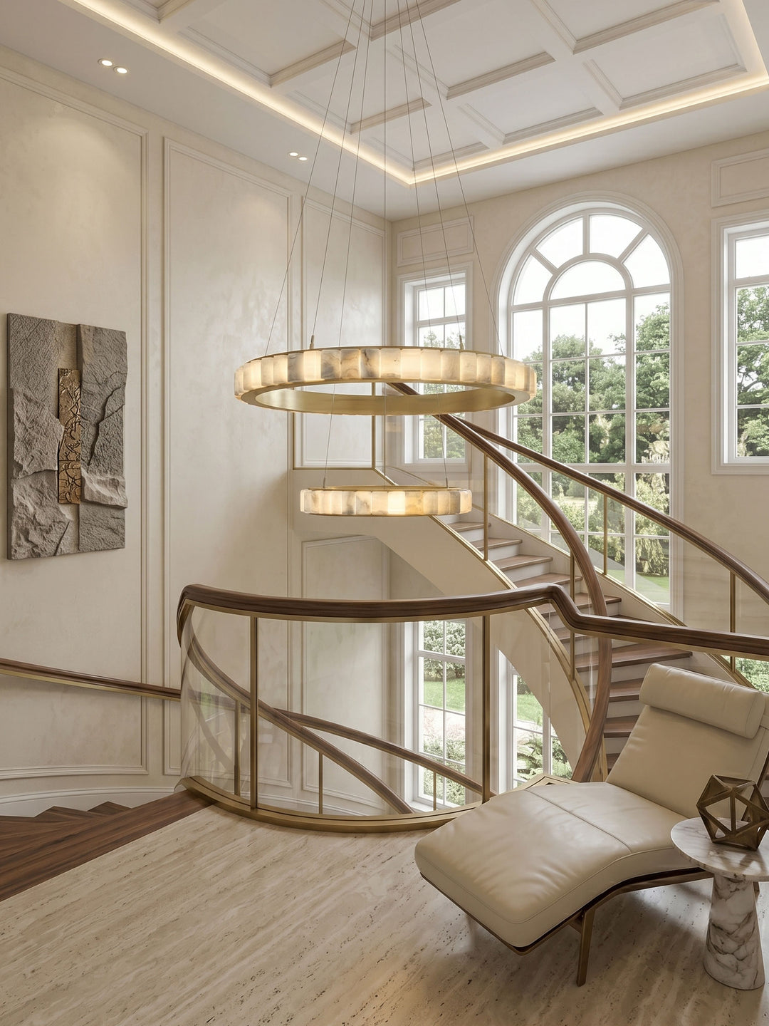 Alabaster Avalon Halo Chandelier - Vakkerlight