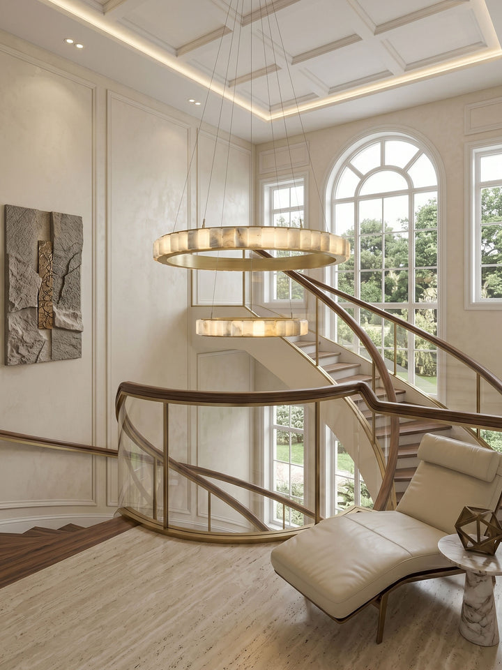 Alabaster Avalon Halo Chandelier - Vakkerlight
